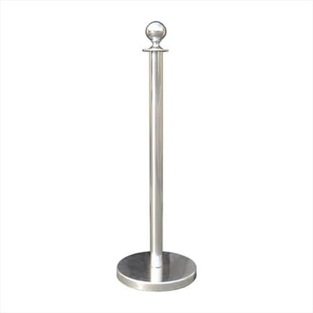 Vic Crowd Control Inc VIP Crowd Control 1601 12 in. Flat Base Crown Mirror Stainless Steel Post with Crown Post Ring 1601
